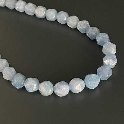 Triangular Faceted Sky Blue Jade Rope