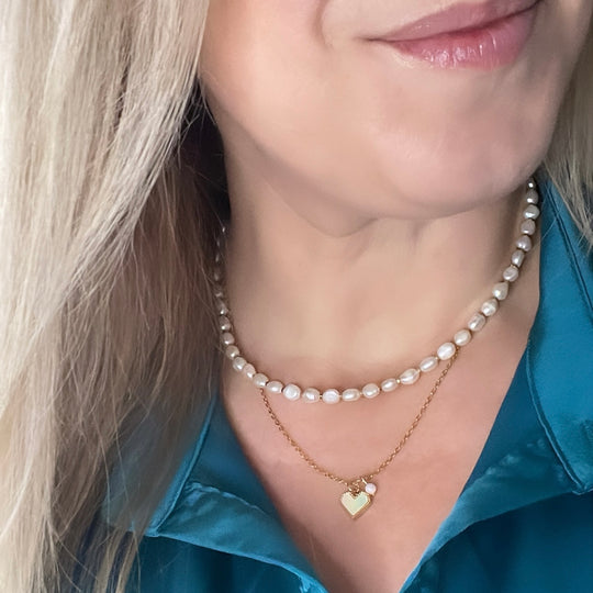 Collier Femina en acier inoxydable or ou argent, au choix