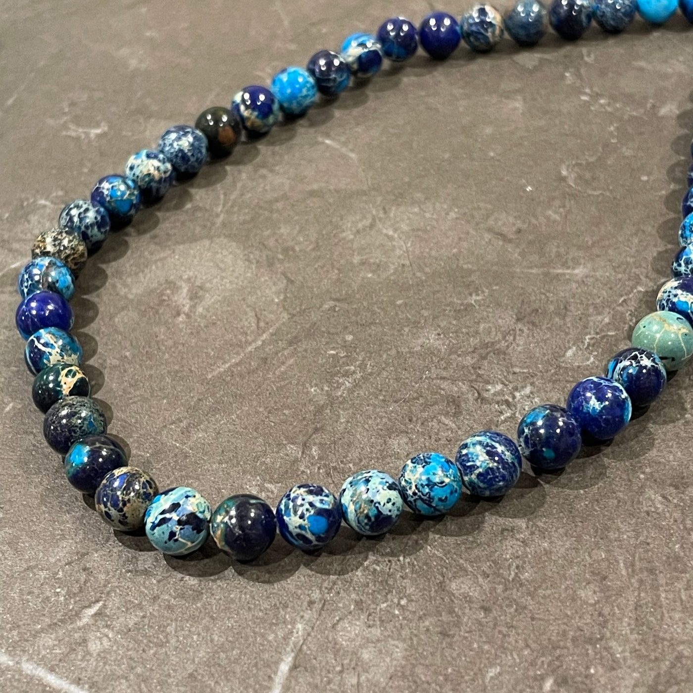 Turquoise and Navy Jasper Rope