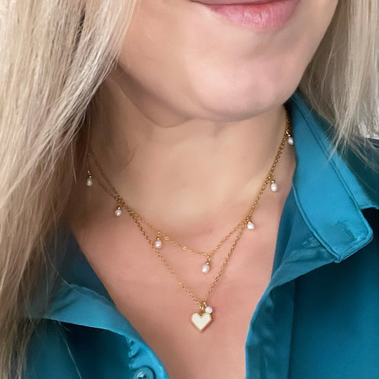 Collier Femina en acier inoxydable or ou argent, au choix