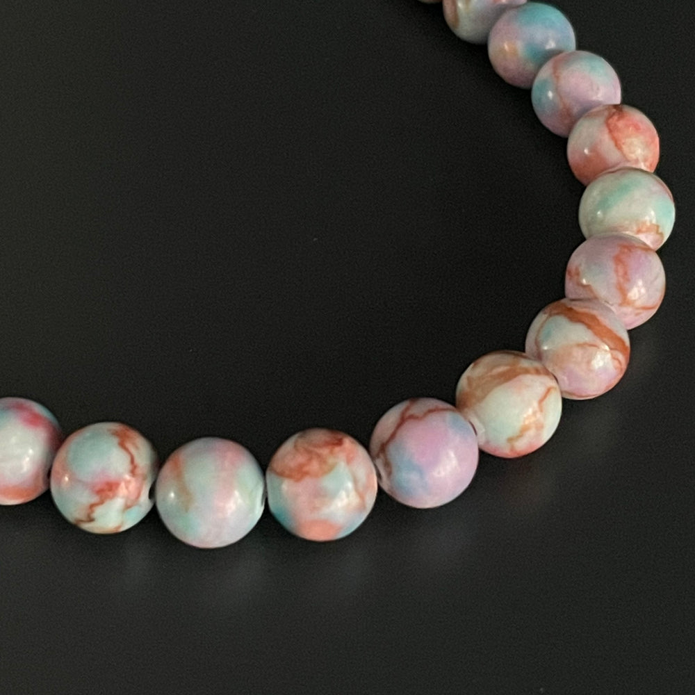 Corde de jaspe brèche teint pastel 8mm