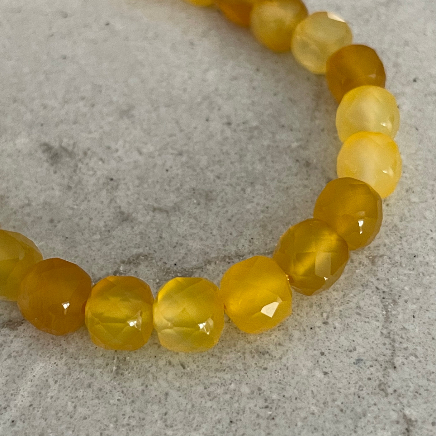 Yellow cubic jade rope 8mm