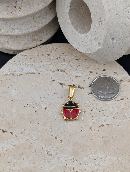 Coccinelle rouge &amp; or ou argent