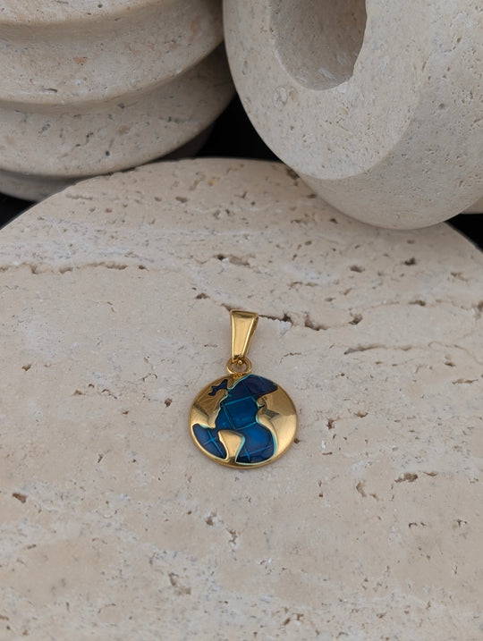 Planète terre de couleur or ou argent