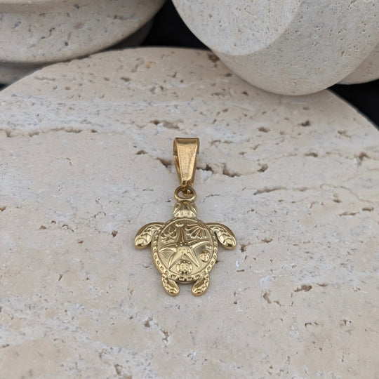 Tortue océanique de couleur or ou argent