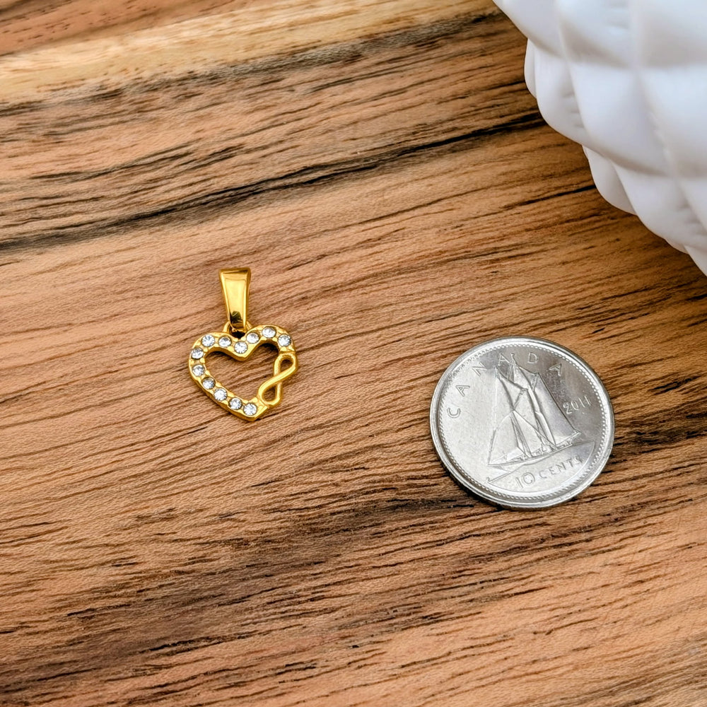 Breloque mini coeur infini à zircons
