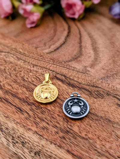 Breloque de signe astrologique et constellation double face