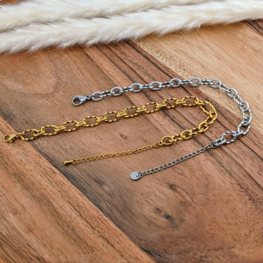 Chaine de bracelet de style audacieuse doré ou argenté