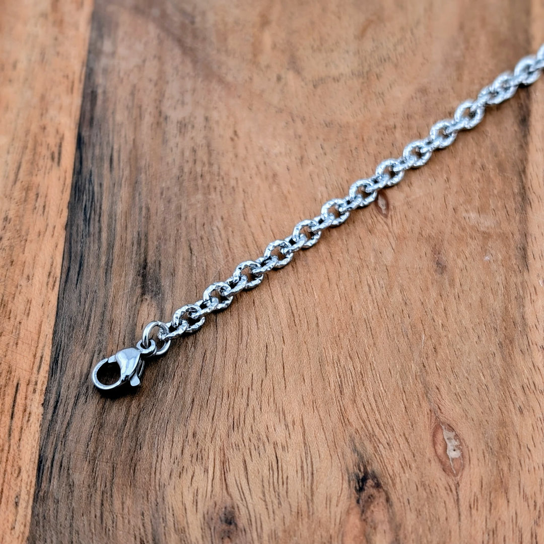 Bracelet maille ovale texturé or ou argent