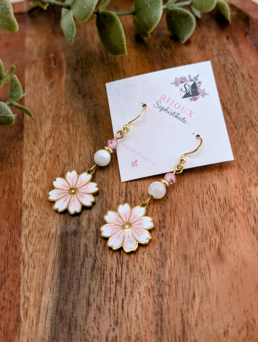 Boucles d'oreilles douce fleur d'été