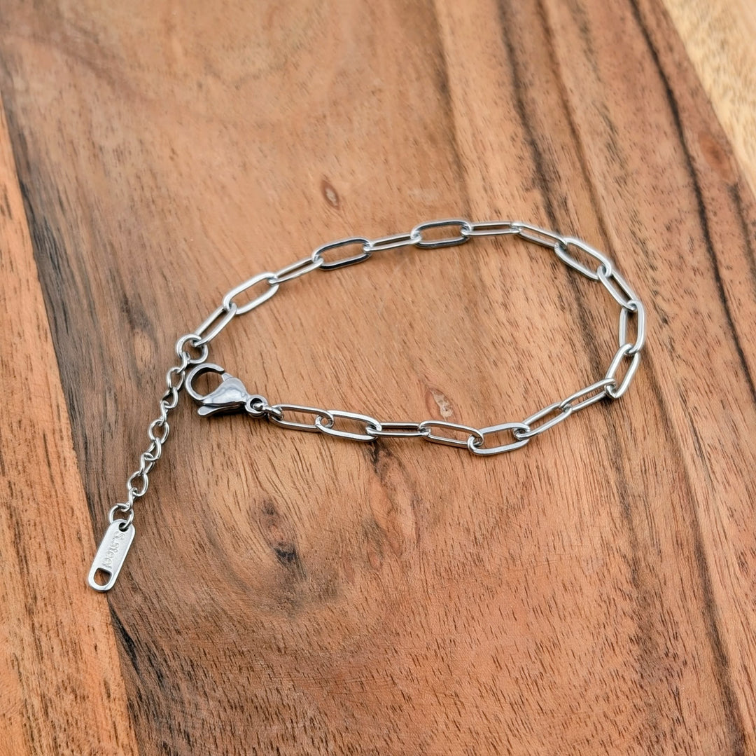 Chaine de bracelet de style trombone doré ou argenté