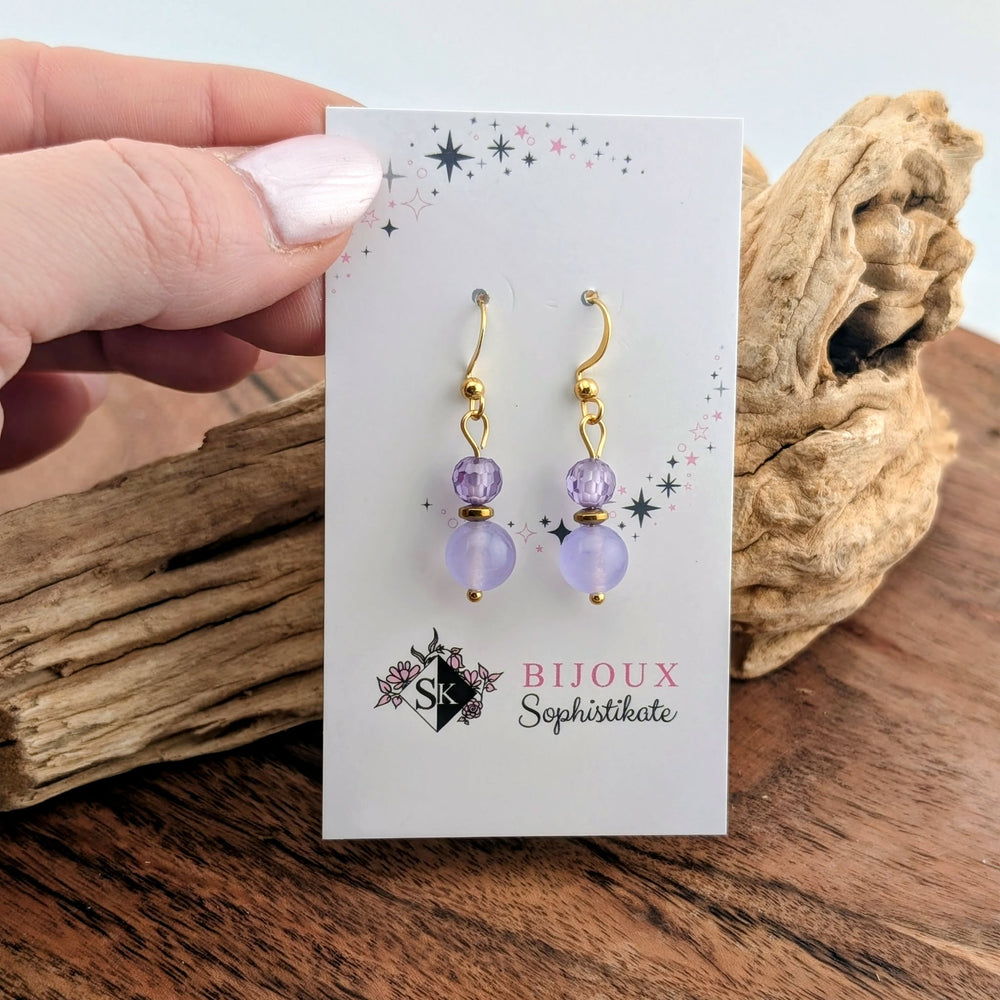 Boucles d'oreilles Lilas