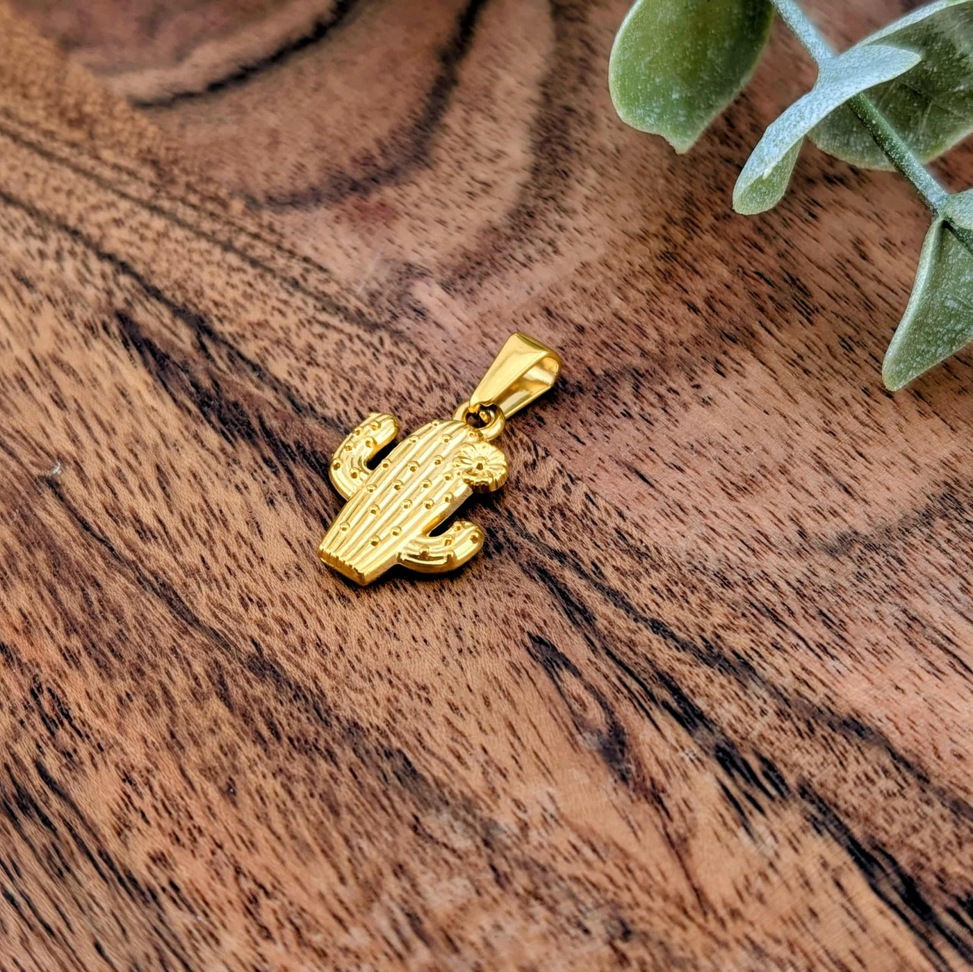 Cactus texan or ou argent en acier inoxydable