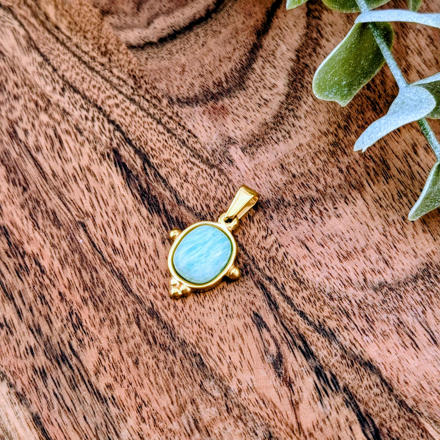 Médaillon amazonite ovale