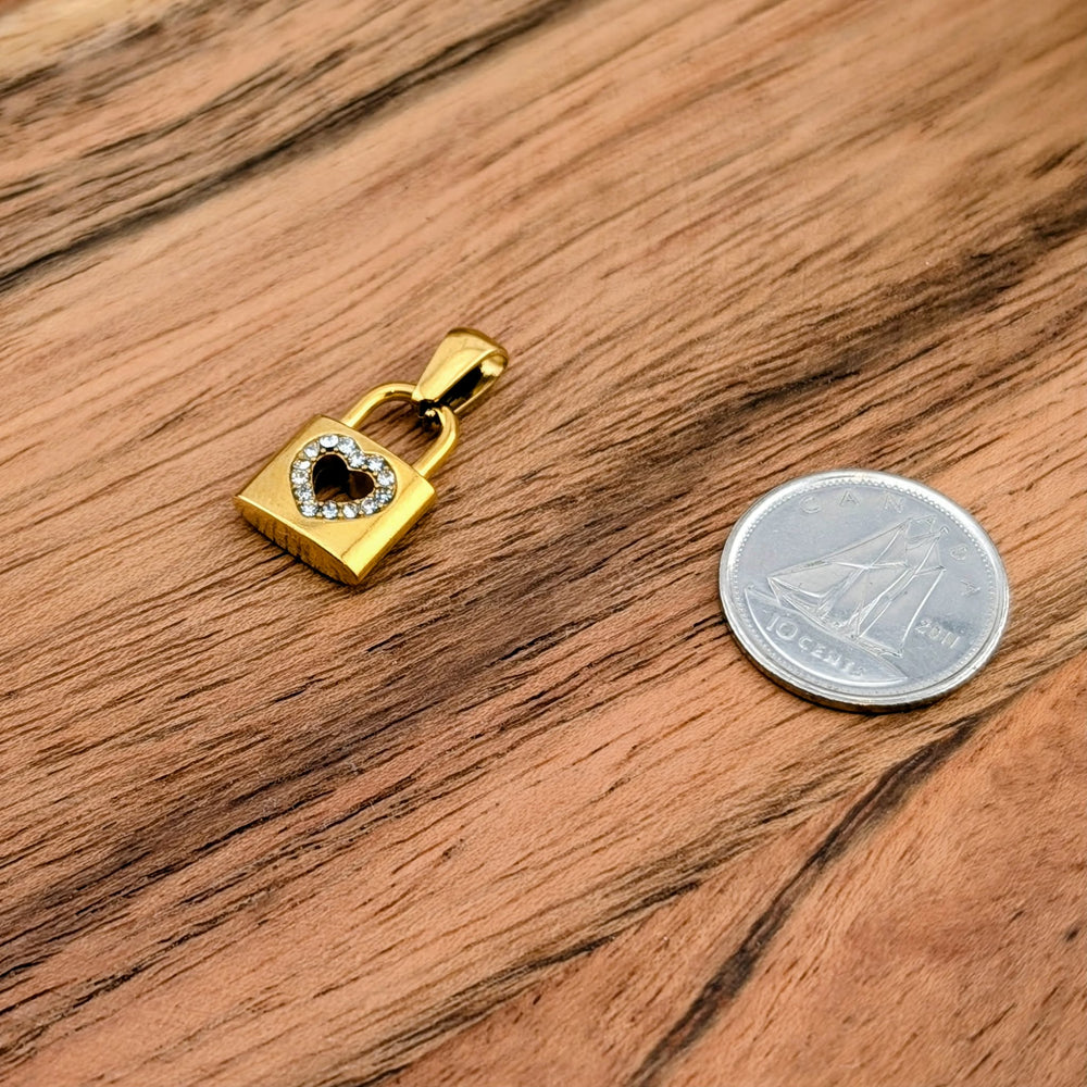 Breloque cadenas d'amour à zircon