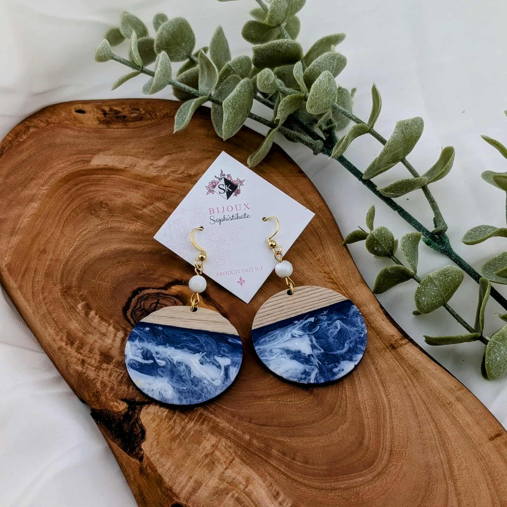Boucles d'oreilles Bleu ciel