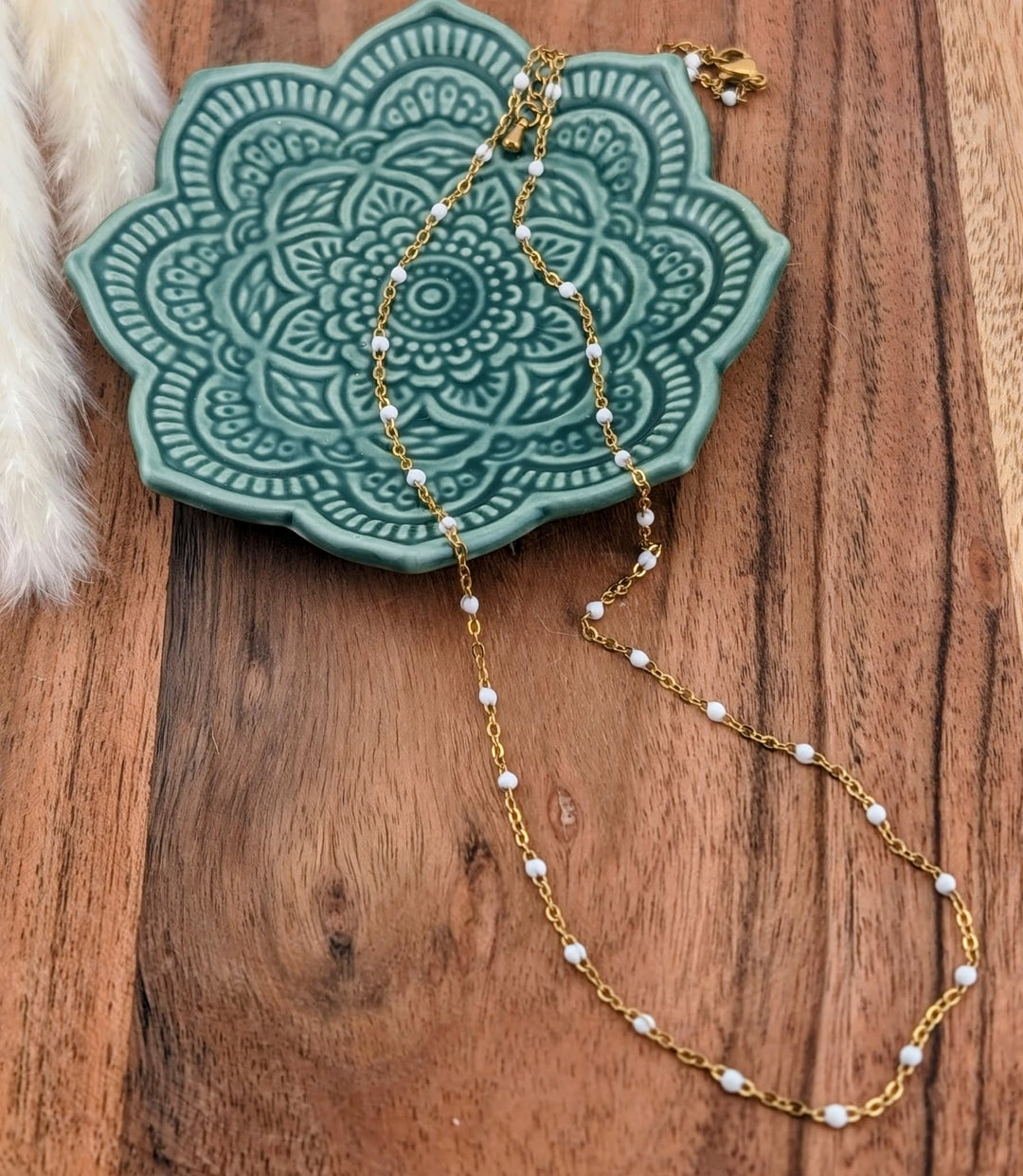 Collier La Délicate blanche &amp; Doré