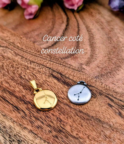 Breloque de signe astrologique et constellation double face