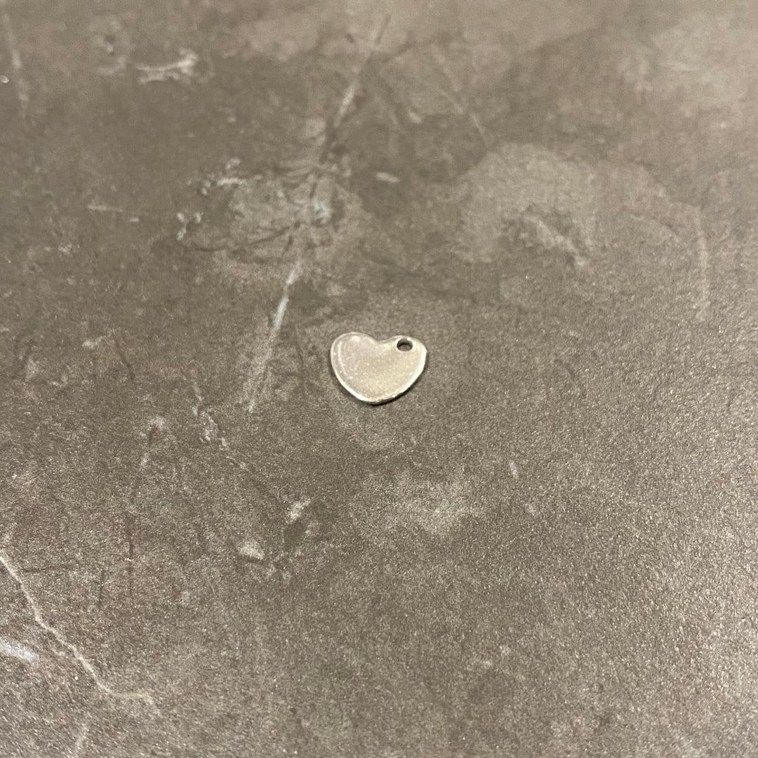 Breloque de coeur plat en acier inoxydable
