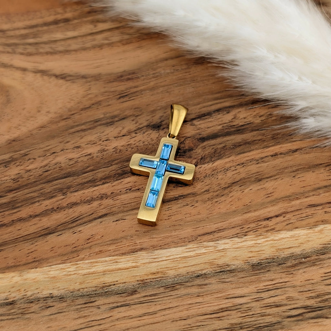 Croix bleu et doré