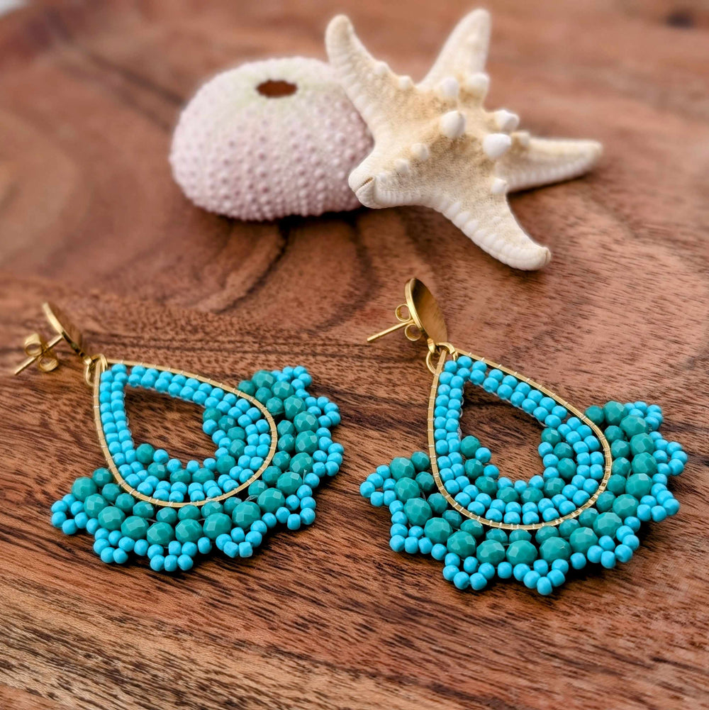 Boucles d'oreilles Calypso turquoise