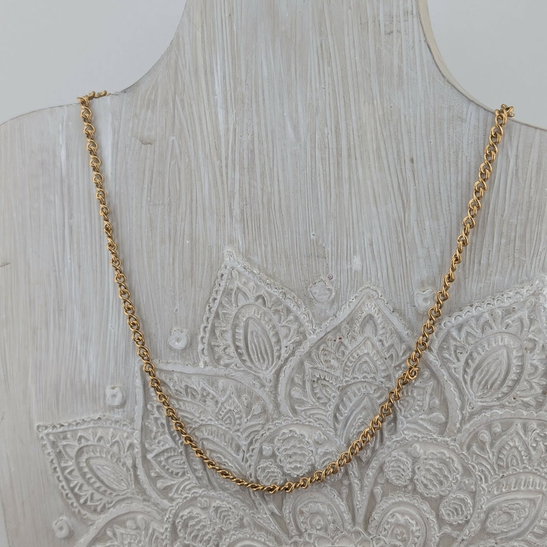 Chaine moyenne maillon infini or ou argent en acier inoxydable 18 ou 20 po