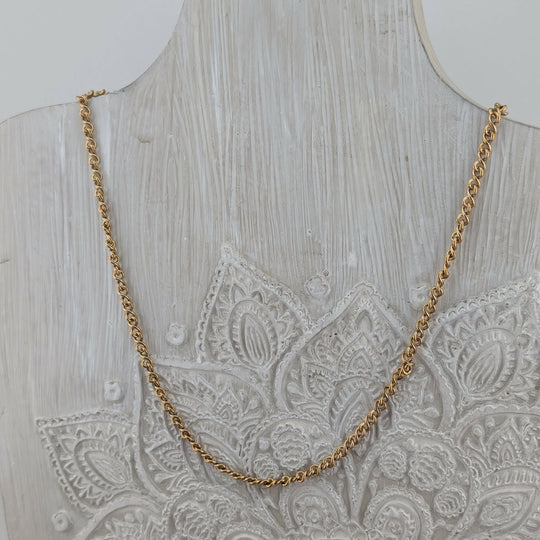 Chaine moyenne maillon infini or ou argent en acier inoxydable 18 ou 20 po