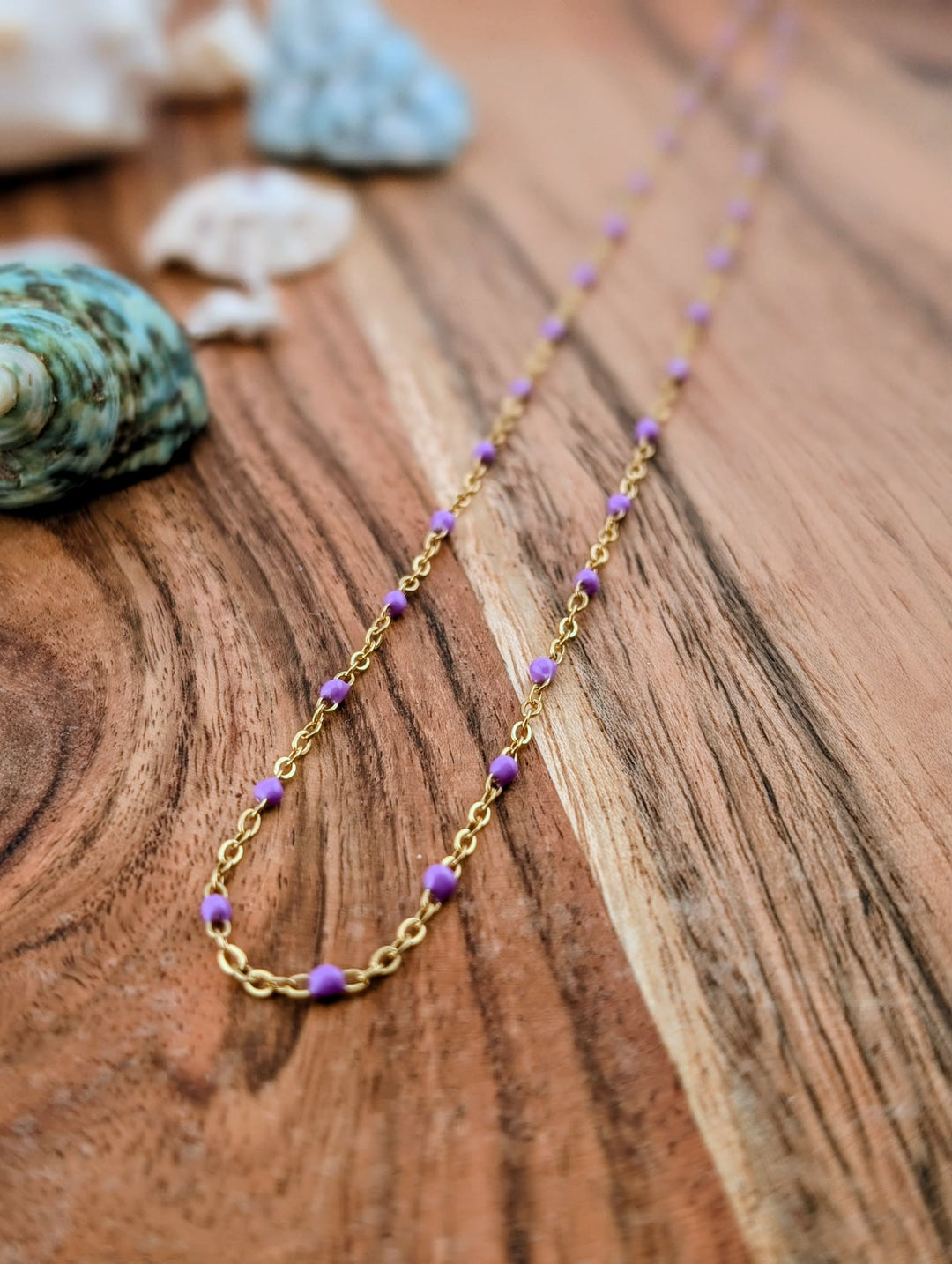 Collier La Délicate lilas &amp; Doré