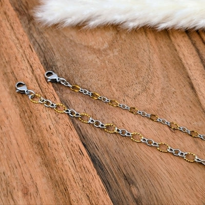 Chaine de bracelet deux couleurs avec petites ou grandes mailles