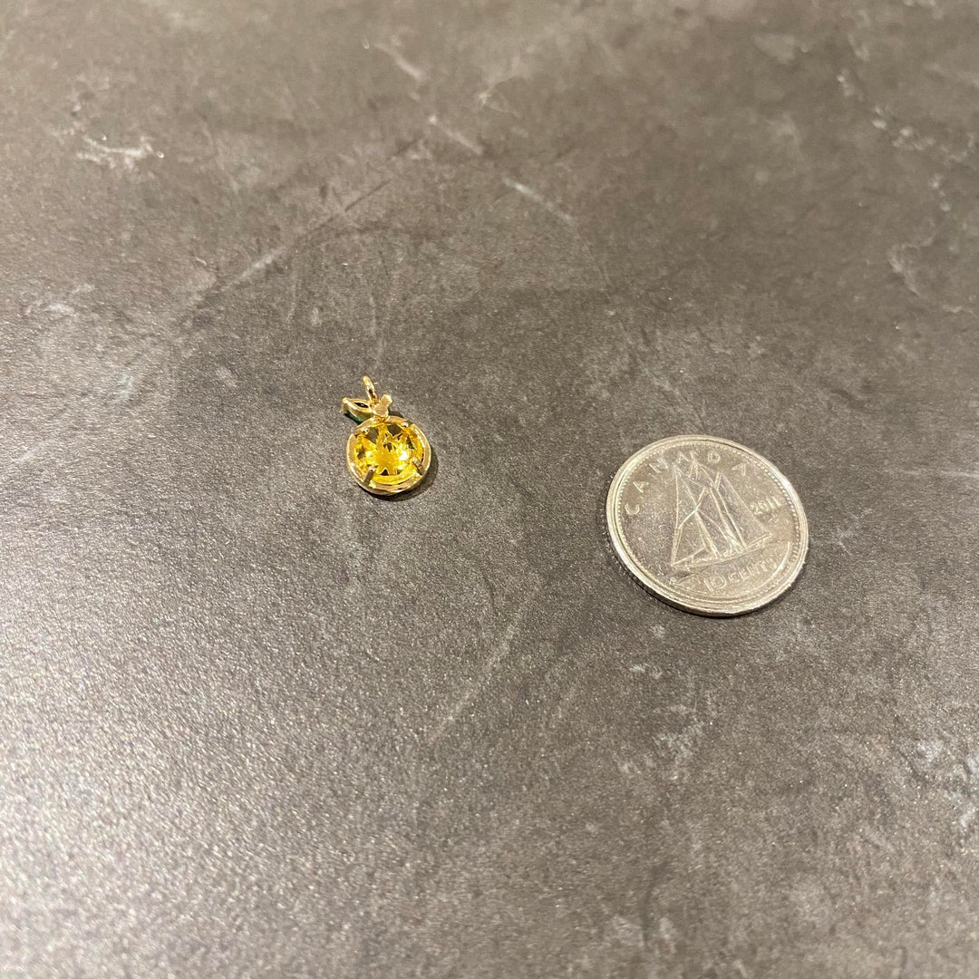 Breloque zeste de citron jaune