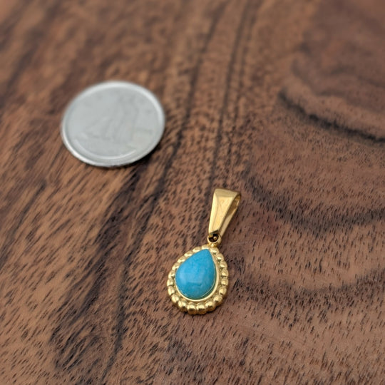 Pendentif amazonite en forme de goutte