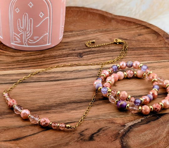 Collier Artsy corail