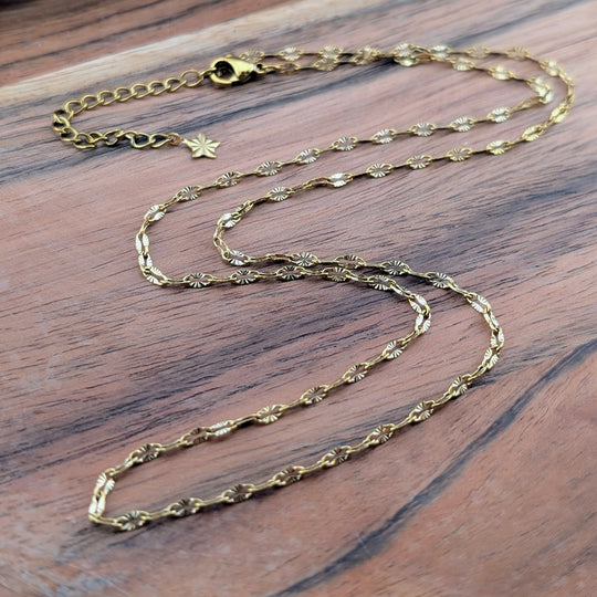 Chaine Sunny texturé doré ou argent 18 à 20 po