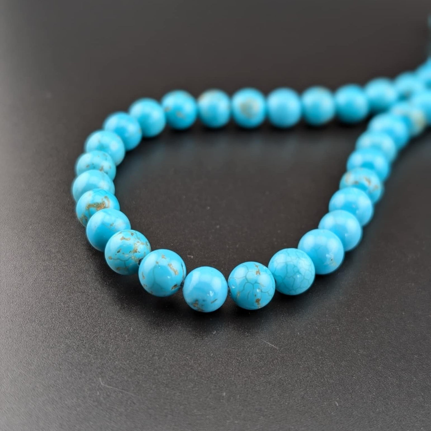 Corde de Turquoise 6 ou 8 mm, matte ou lustrée au choix