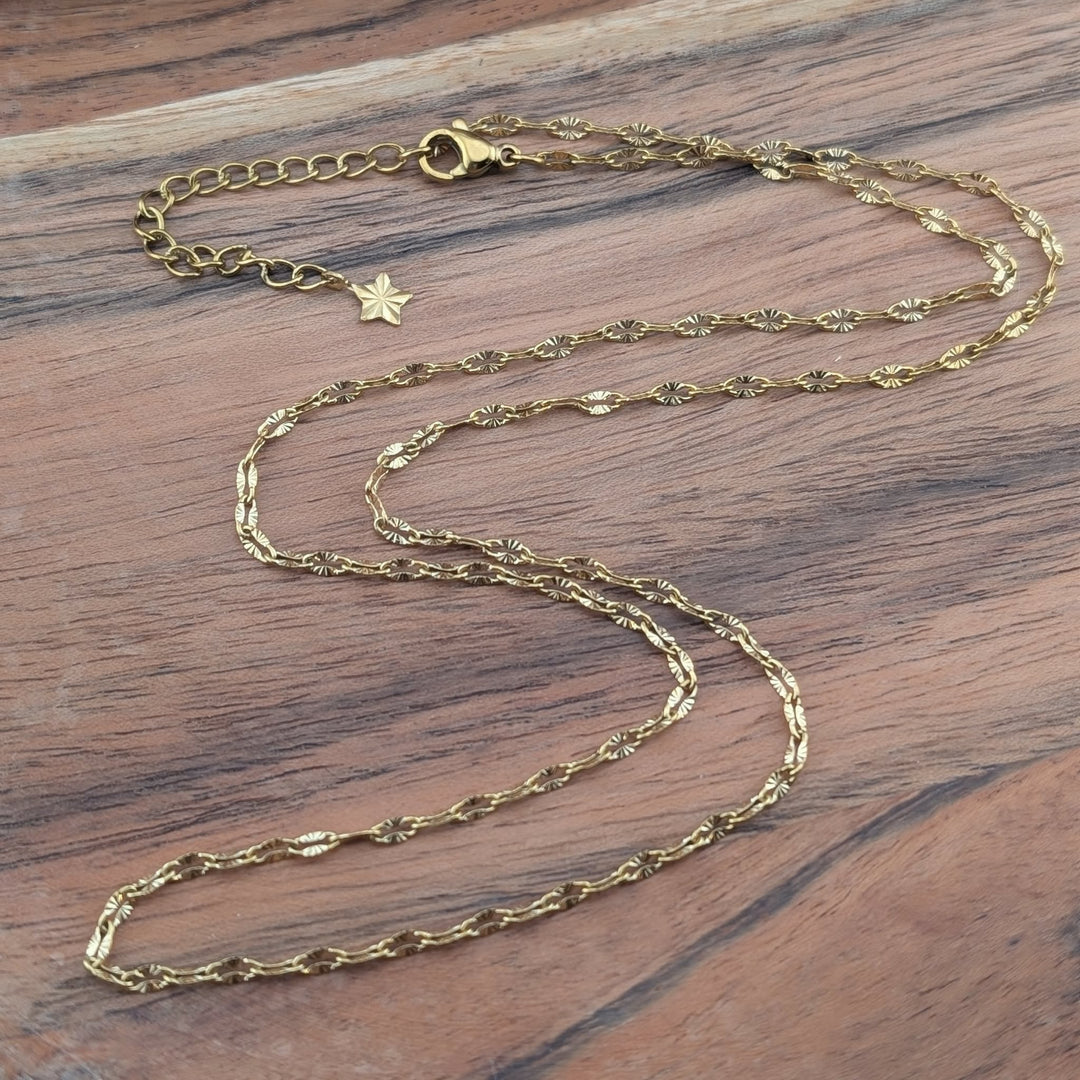 Chaine Sunny texturé doré ou argent 18 à 20 po