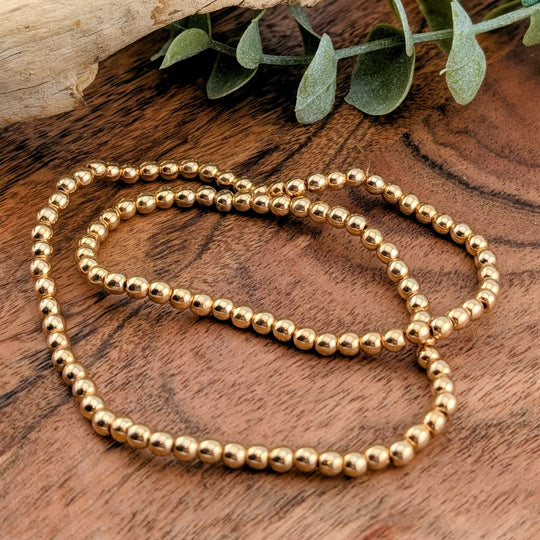 Corde hématite doré 4 mm