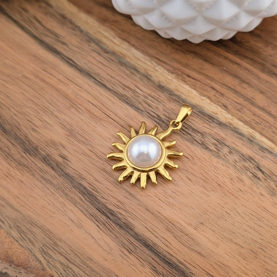 Breloque grand soleil perlé