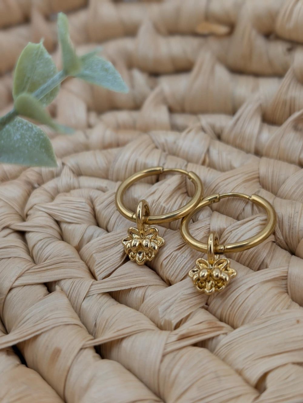 Duo de breloques pour boucles d'oreilles mini lotus 3d
