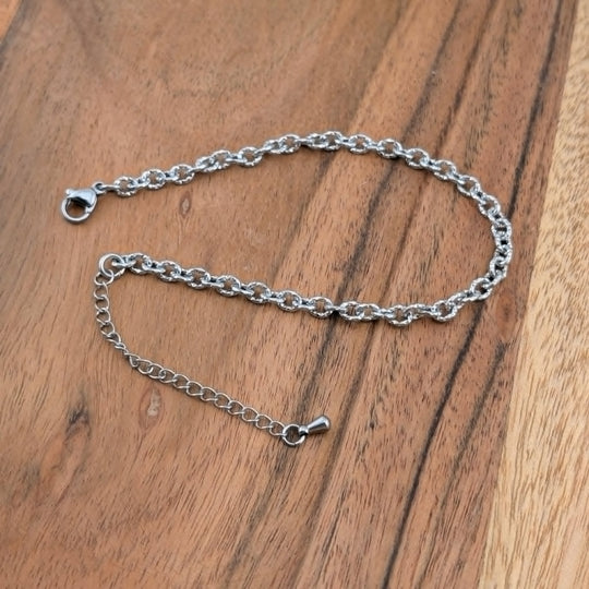 Bracelet maille ovale texturé or ou argent