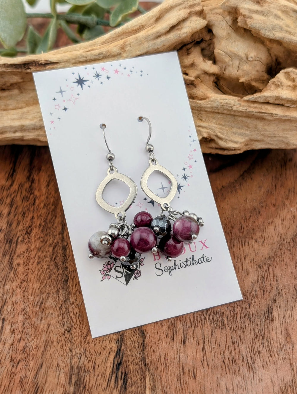 Boucles d'oreilles Bordeaux