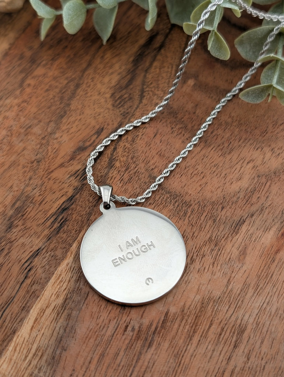 Collier « I am enough » or ou argent en acier inox