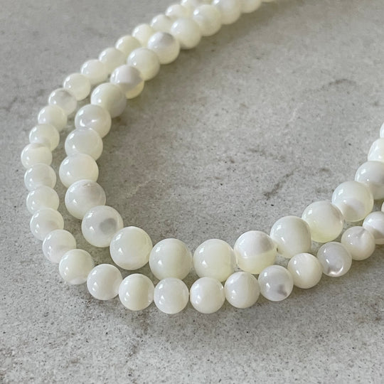 Corde de perle de nacre blanc