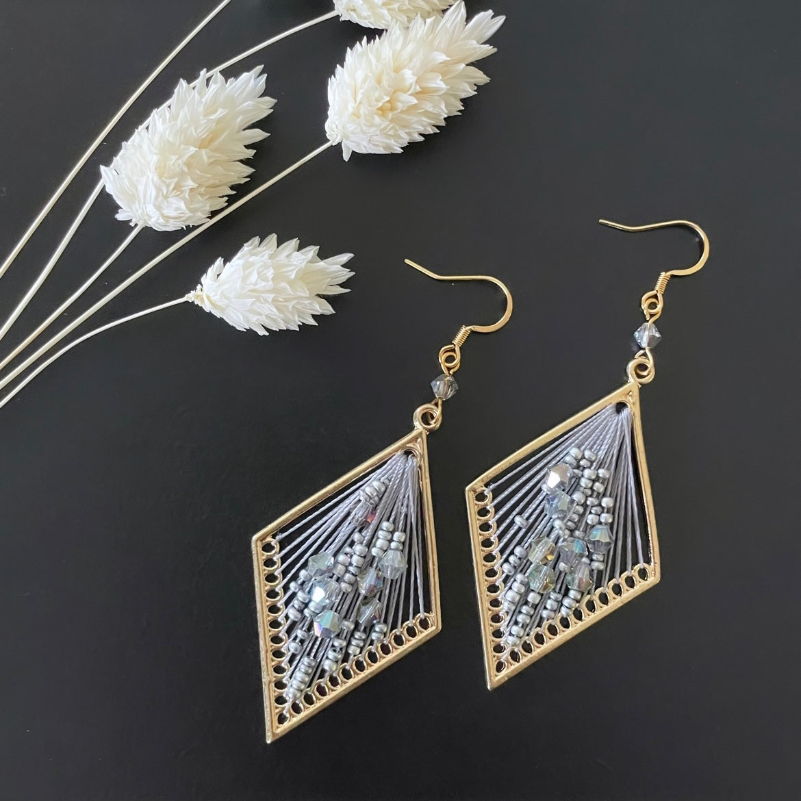 Solange gray diamond earrings
