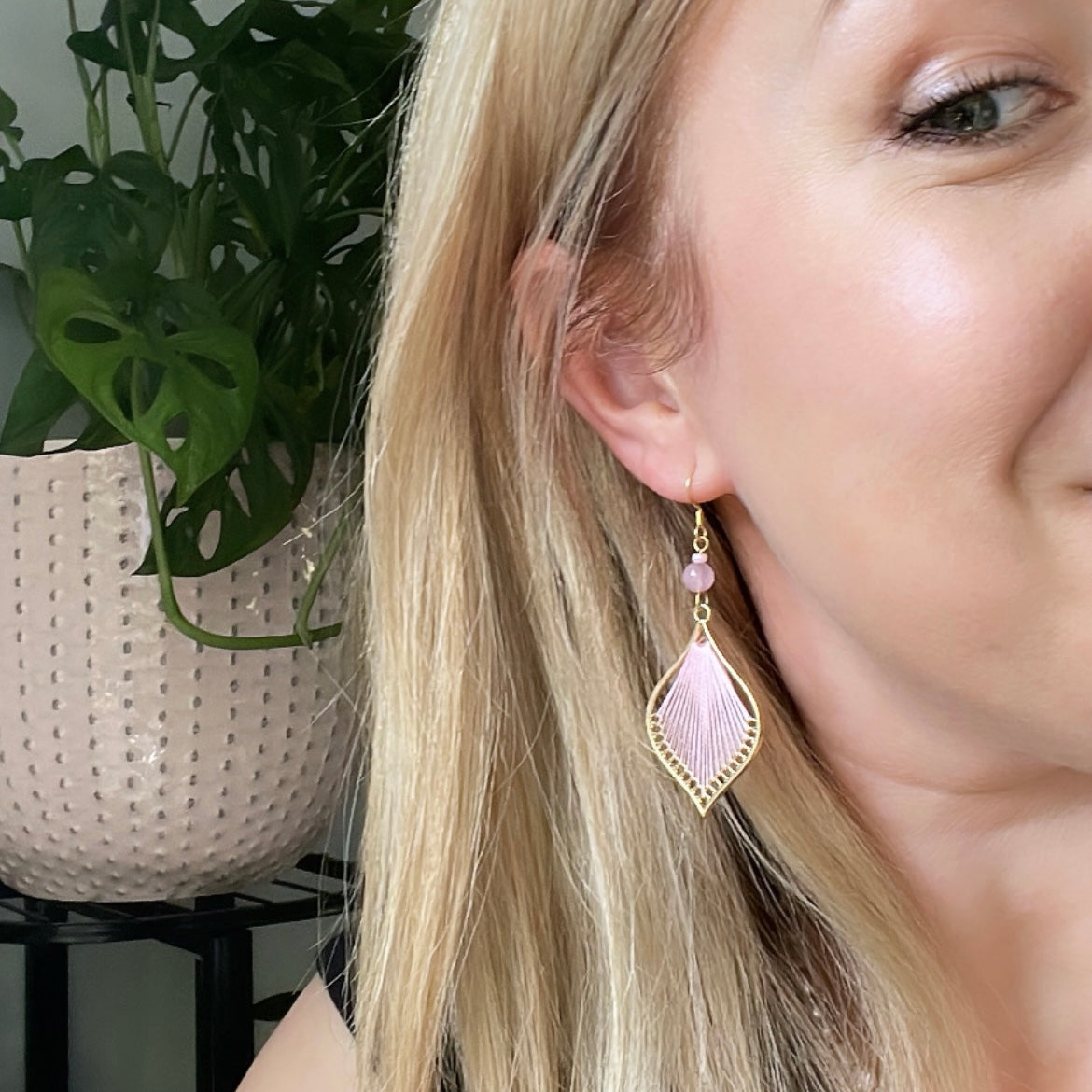 Petite Arielle pink earrings