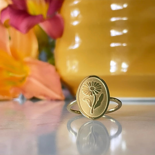 Bague Fleur Marguerite (Avril)
