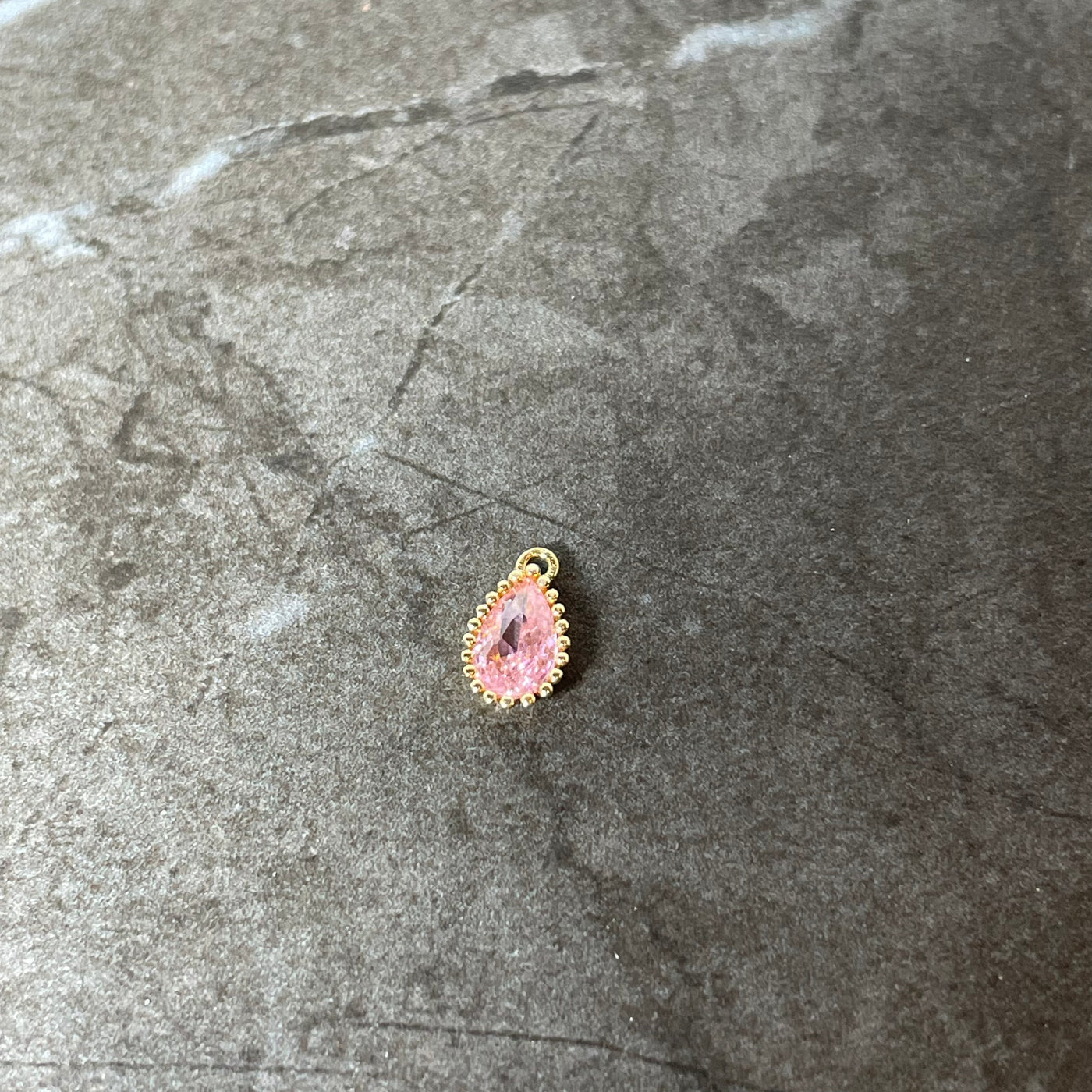 Pink and gold mini drop charm