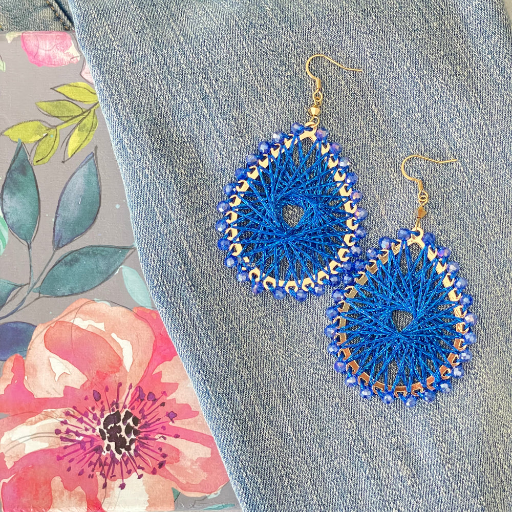 Boucles d'oreilles Ohana bleu royal