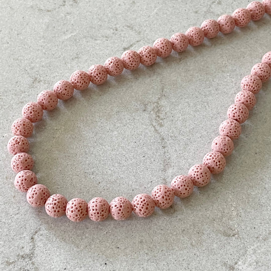 Corde de Pierre volcanique rose pâle