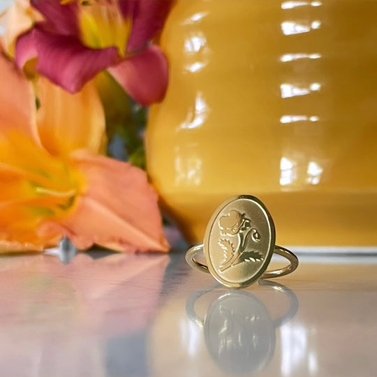 Bague Fleur Coquelicot (Aout)