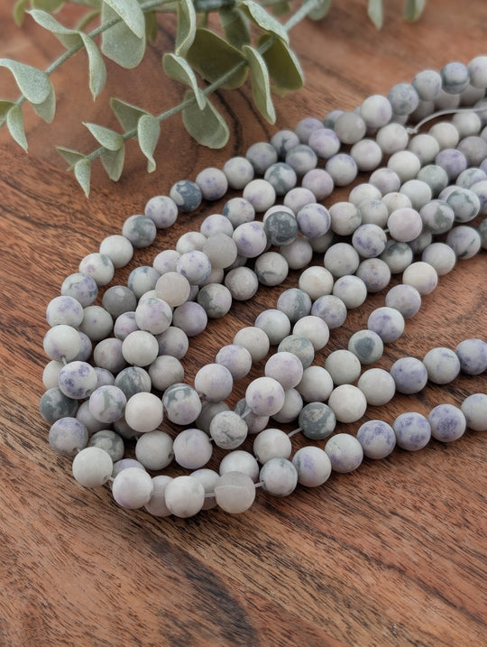 Corde de jade serein vert matte 6 ou 8mm